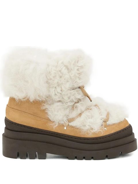 Yves Salomon shearling platform boots - White - zdjęcie produktu nr 1