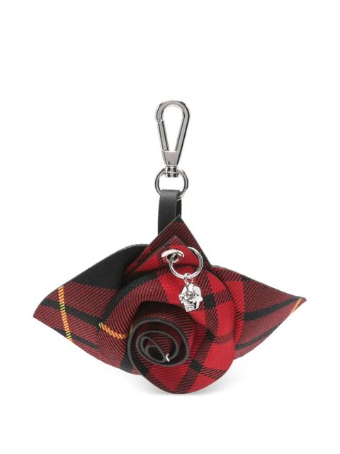 Alexander McQueen rose tartan charm - Red - zdjęcie produktu nr 1