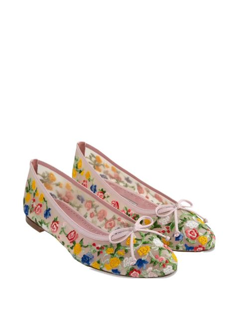 Manolo Blahnik embroidered floral ballerina shoes - Pink - zdjęcie produktu nr 2