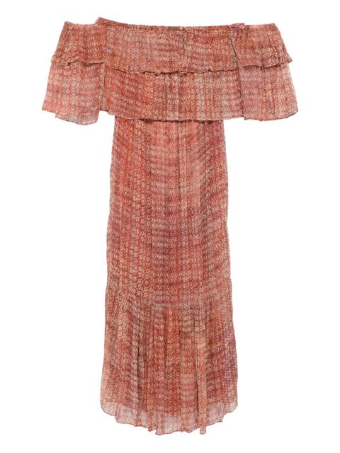 Ba&Sh Robbie off-shoulder pleated maxi dress - Pink - zdjęcie produktu nr 1