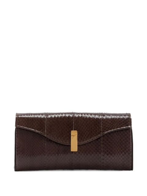 Giuseppe Zanotti FLUTIE snakeskin clutch bag - Brown - zdjęcie produktu nr 1