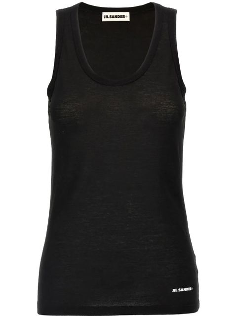 Jil Sander scoop-neck tank top - Black - zdjęcie produktu nr 1