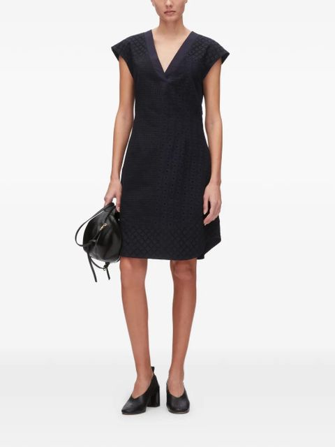 3.1 Phillip Lim V-neck belted cotton mini dress - Blue - zdjęcie produktu nr 2