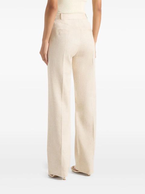 Manière De Voir Julie twin-pleat linen trousers - Neutrals