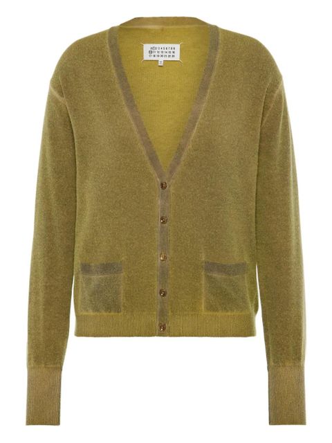Maison Margiela V-Neck knitted cardigan - Green - zdjęcie produktu nr 1