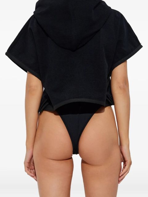 Balmain hooded cotton poncho - Black