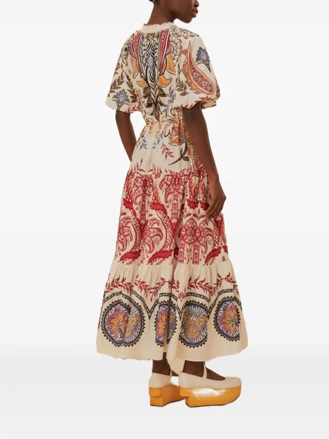 FARM Rio paisley-motif midi dress - Neutrals