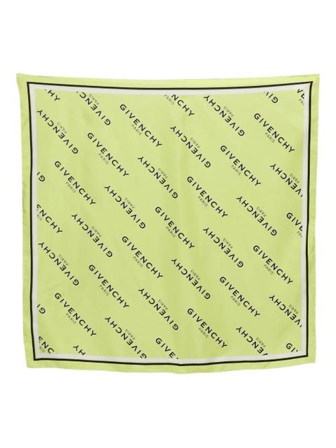 Givenchy logo-print silk scarf - Yellow