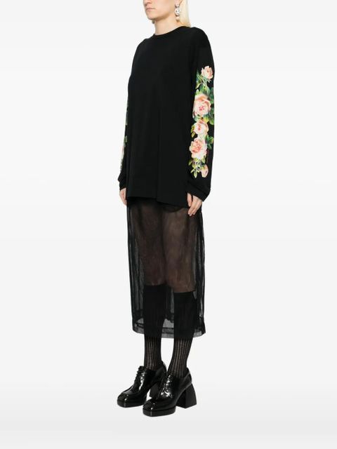 Simone Rocha floral-print T-shirt - Black