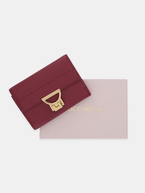 Coccinelle portfel skórzany damski kolor bordowy E2.MD5.11.D6.01