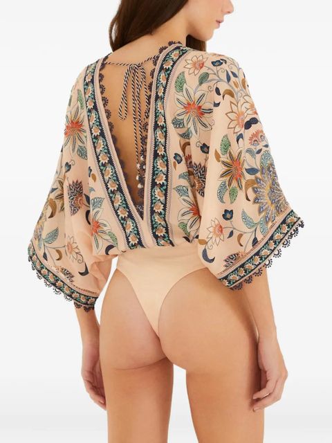 FARM Rio floral V-neck blouse - Pink