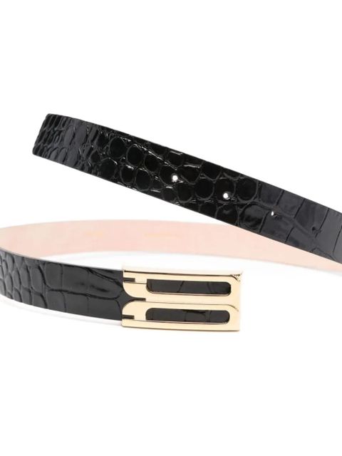 Victoria Beckham croco-embossed leather belt - Black - zdjęcie produktu nr 2