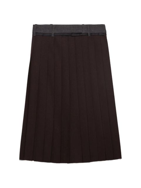 Prada pleated rush stitch midi skirt - Brown - zdjęcie produktu nr 1