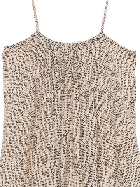 Alysi dotted ramie midi dress - Neutrals