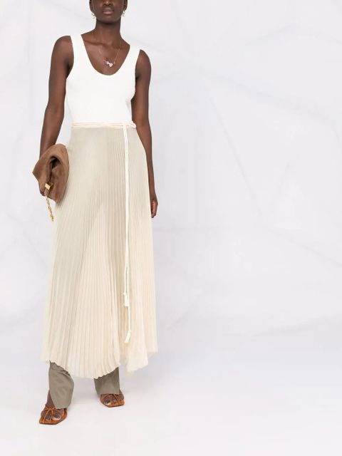 Nanushka wrap-style asymmetric pleated skirt - Neutrals - zdjęcie produktu nr 2
