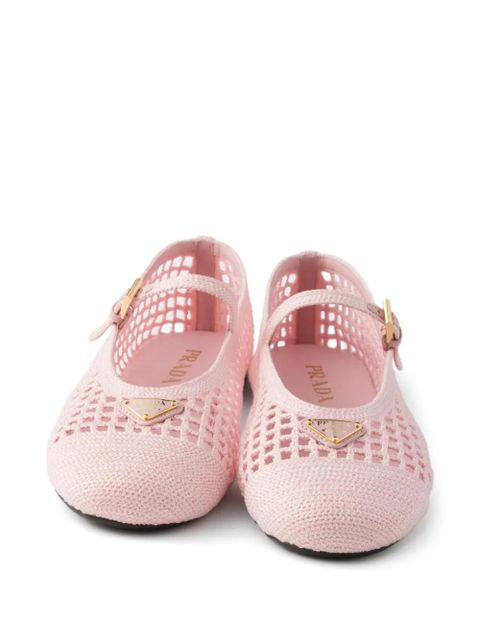 Prada crochet ballet flats - Pink