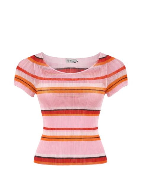 Simkhai Knox Plisse striped top - Pink - zdjęcie produktu nr 1