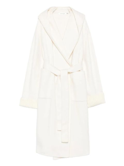 Aya Muse hooded knitted-cuff coat - Neutrals - zdjęcie produktu nr 1