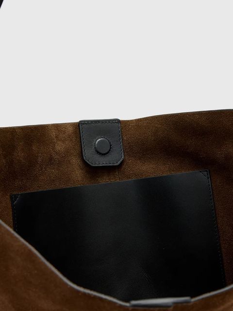 AllSaints torebka zamszowa ASHA kolor brązowy W368XD