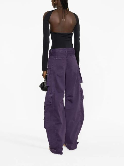 The Attico Fern cotton cargo trousers - Purple