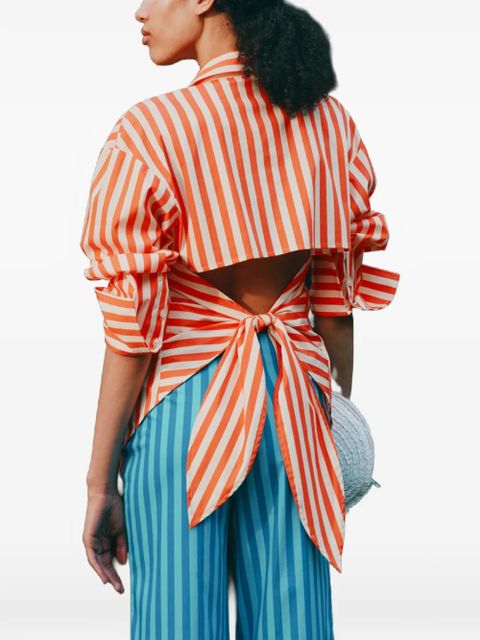 Simon Miller Loch stripe-print cotton shirt - Orange