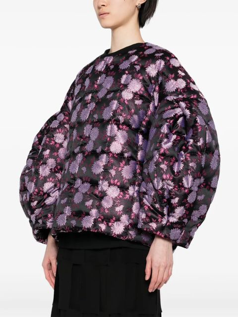 Comme Des Garçons floral detail puffer jacket - Black