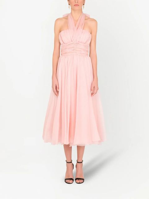 Dolce & Gabbana halterneck organza midi dress - Pink