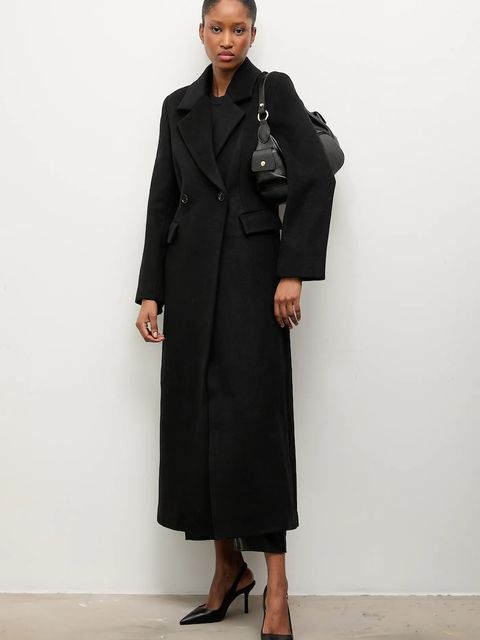 Answear.LAB płaszcz wełniany kolor czarny
