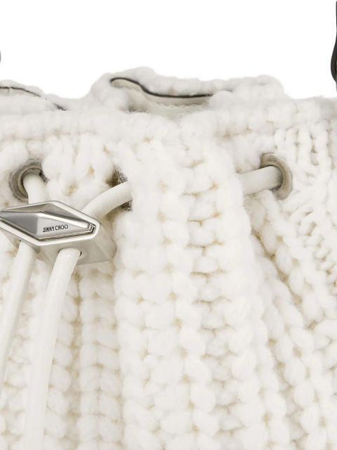 Jimmy Choo mini Cinch knitted mini bag - White