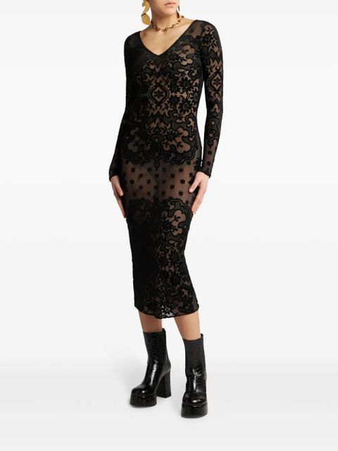 ETRO paisley velvet dress - Black