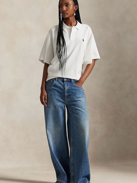 Polo Ralph Lauren polo bawełniane damski kolor biały 211A96270