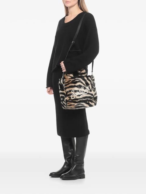 MC2 Saint Barth Colette Soft Fur zebra-patterned tote bag - Neutrals