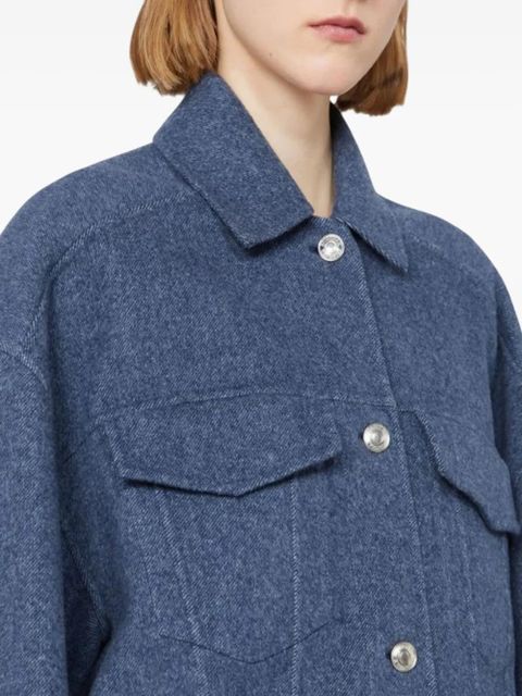 Sportmax flap-pocket metal-button wool jacket - Blue