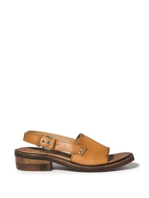 Miu Miu buckle leather sandals - Brown - zdjęcie produktu nr 1