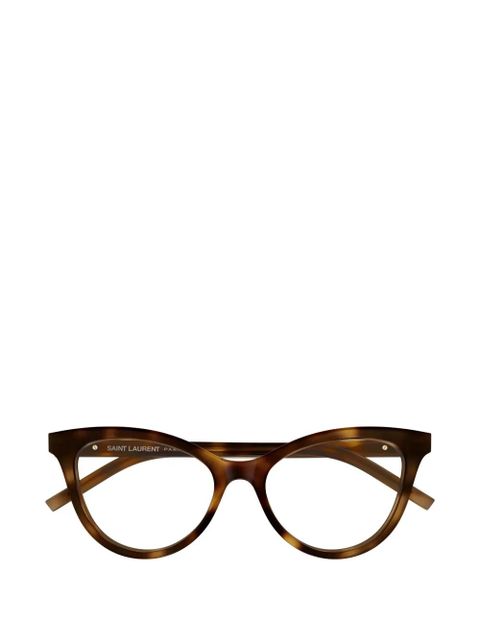 Saint Laurent Eyewear cat-eye logo glasses - Brown - zdjęcie produktu nr 1
