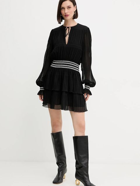 BOSS Orange sukienka kolor czarny mini rozkloszowana 50544042 - zdjęcie produktu nr 2