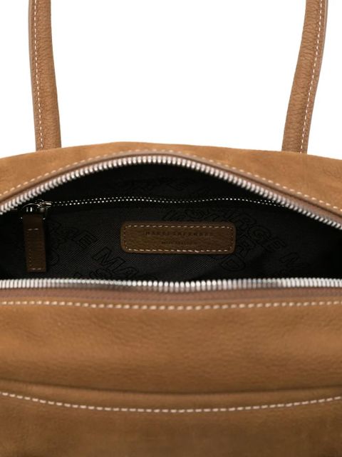 Marge Sherwood logo-embossed calfskin tote bag - Brown