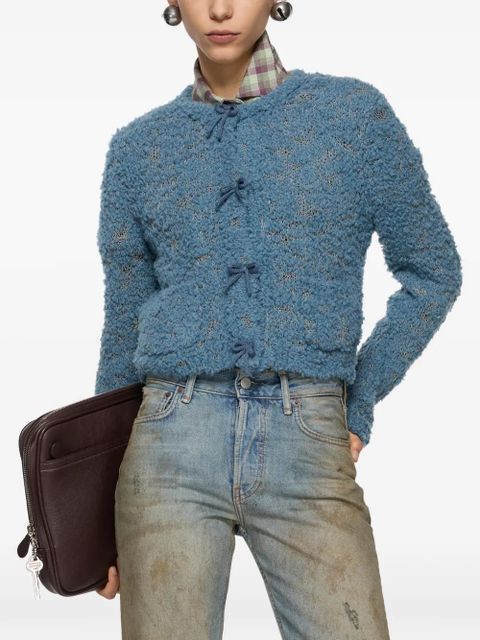 Acne Studios bow-detail cardigan - Brown - zdjęcie produktu nr 1