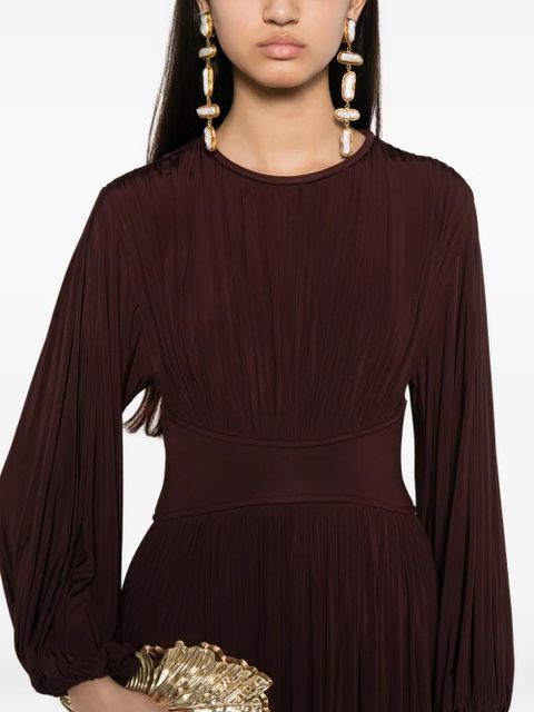 ZIMMERMANN Luna pleated long-sleeve dress - Red