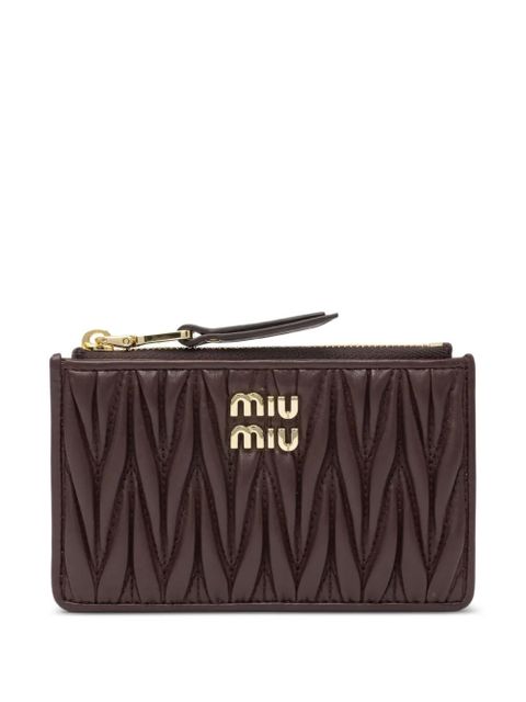 Miu Miu logo zipped wallet - Brown - zdjęcie produktu nr 1