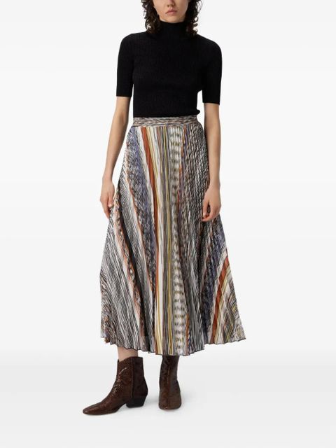 Missoni pleated knit midi skirt - Neutrals