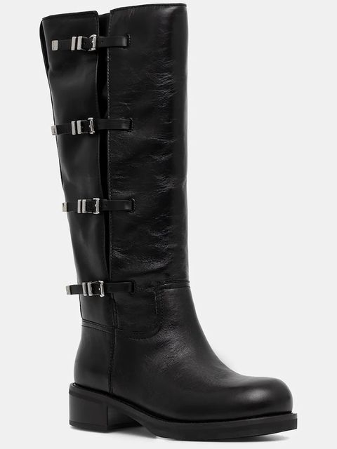 MICHAEL Michael Kors kozaki skórzane Darrington damskie kolor czarny na platformie 40F5DTFB6L.001 - zdjęcie produktu nr 1