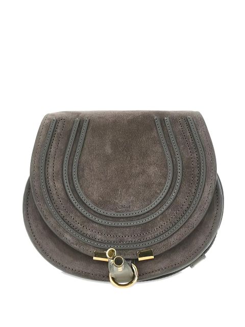 Chloé small Marcie suede shoulder bag - Grey - zdjęcie produktu nr 1