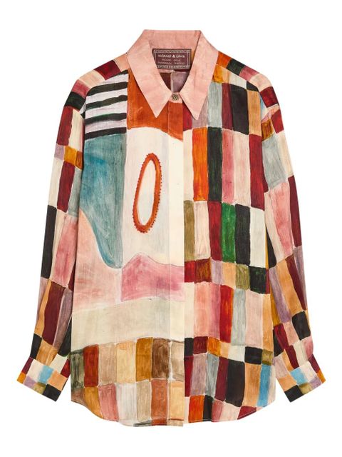 ALEMAIS patchwork buttoned shirt - Neutrals - zdjęcie produktu nr 1