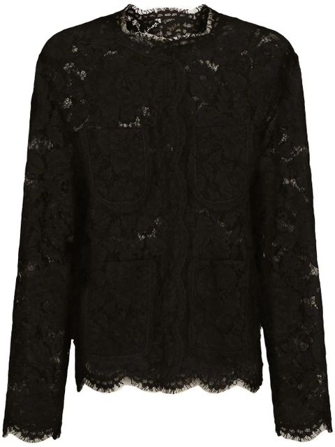 Dolce & Gabbana DNA floral-lace single-breasted jacket - Black - zdjęcie produktu nr 1