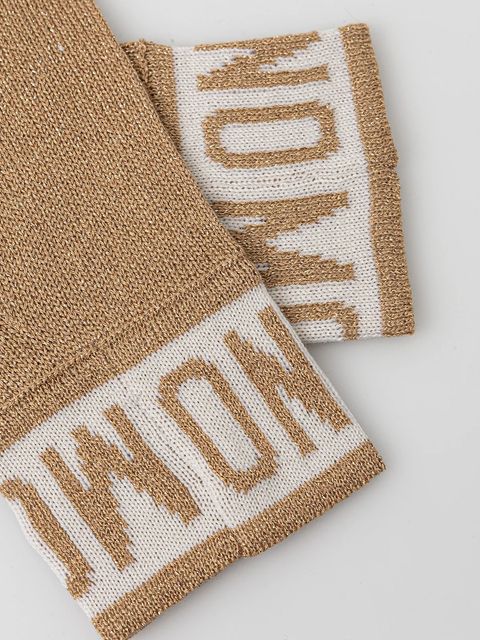Moschino rękawiczki z domieszką wełny damskie kolor złoty M3166 65422 - zdjęcie produktu nr 2