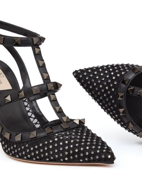 Valentino Garavani 100mm Rockstud mesh pumps - Black
