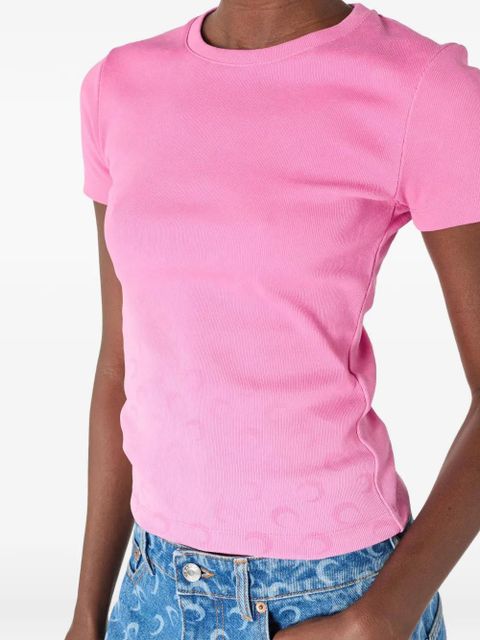 Marine Serre faded-moon baby-fit T-shirt - Pink