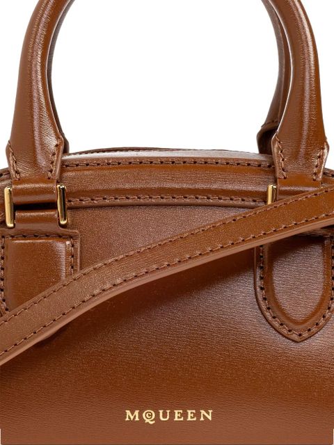 Alexander McQueen mini structured leather tote bag - Brown