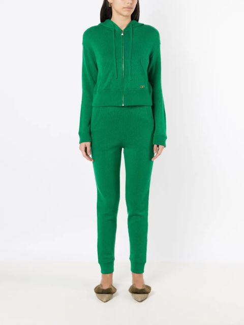 Valentino Garavani logo-plaque cashmere hoodie - Green - zdjęcie produktu nr 2